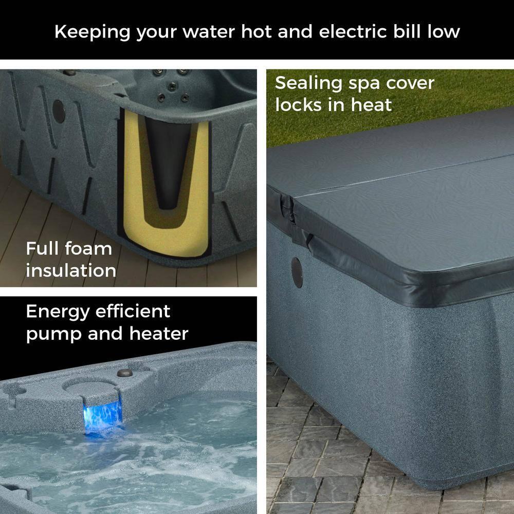 AquaRest Discover AR300 Premium 2-Person 20-Jet Oval Plug & Play Hot Tub with Ozonator, LED Waterfall and Stainless Steel Heater