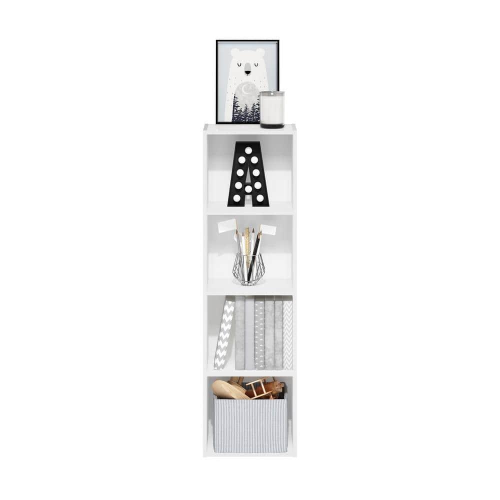 Furinno Pasir 4-Tier Open Shelf Bookcase, White