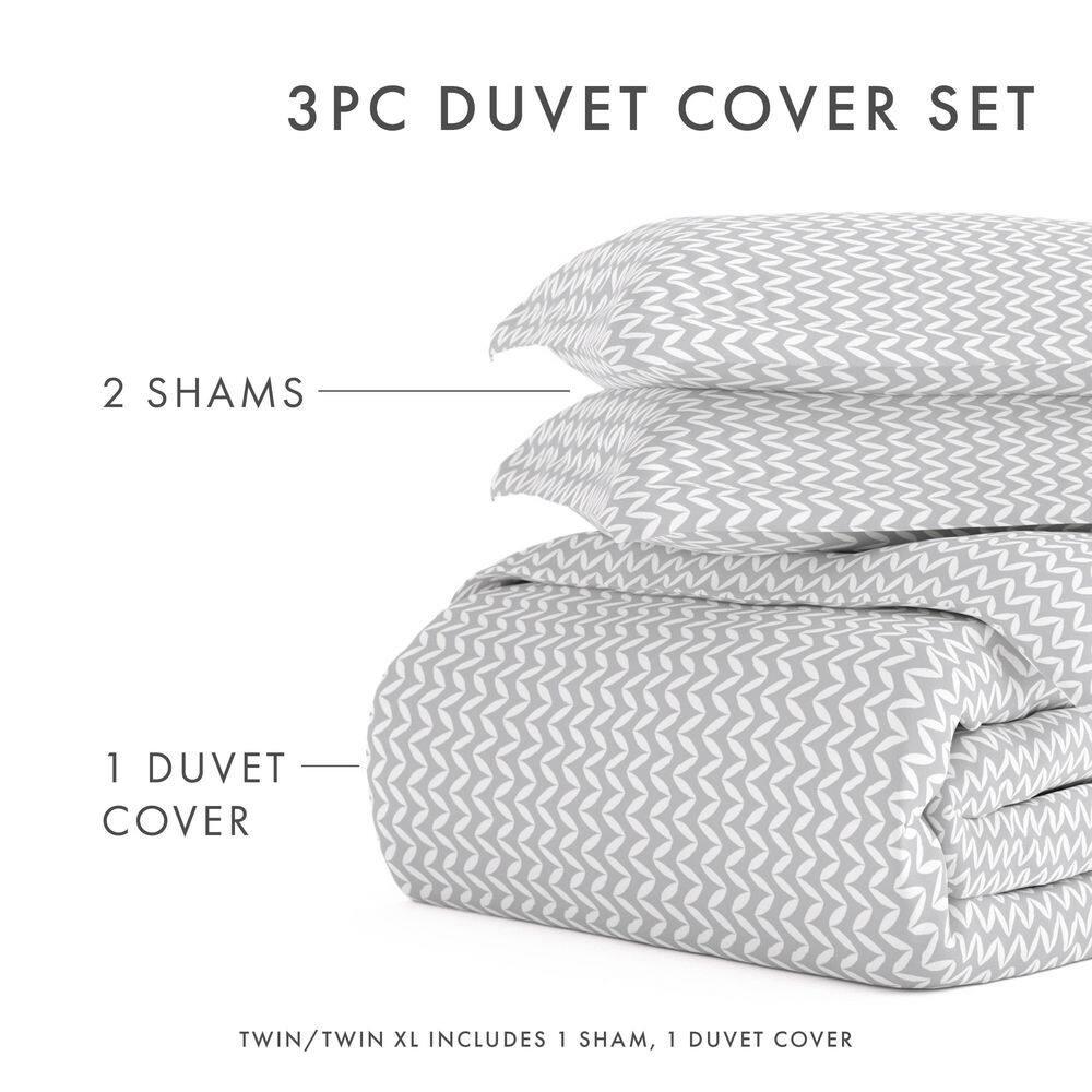 Simply Soft™ Puffed Chevron Pattern Duvet Cover Set