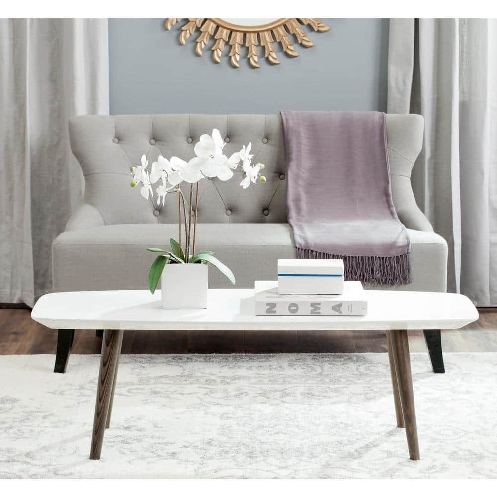 Josiah Coffee Table - White/Dark Brown - Safavieh