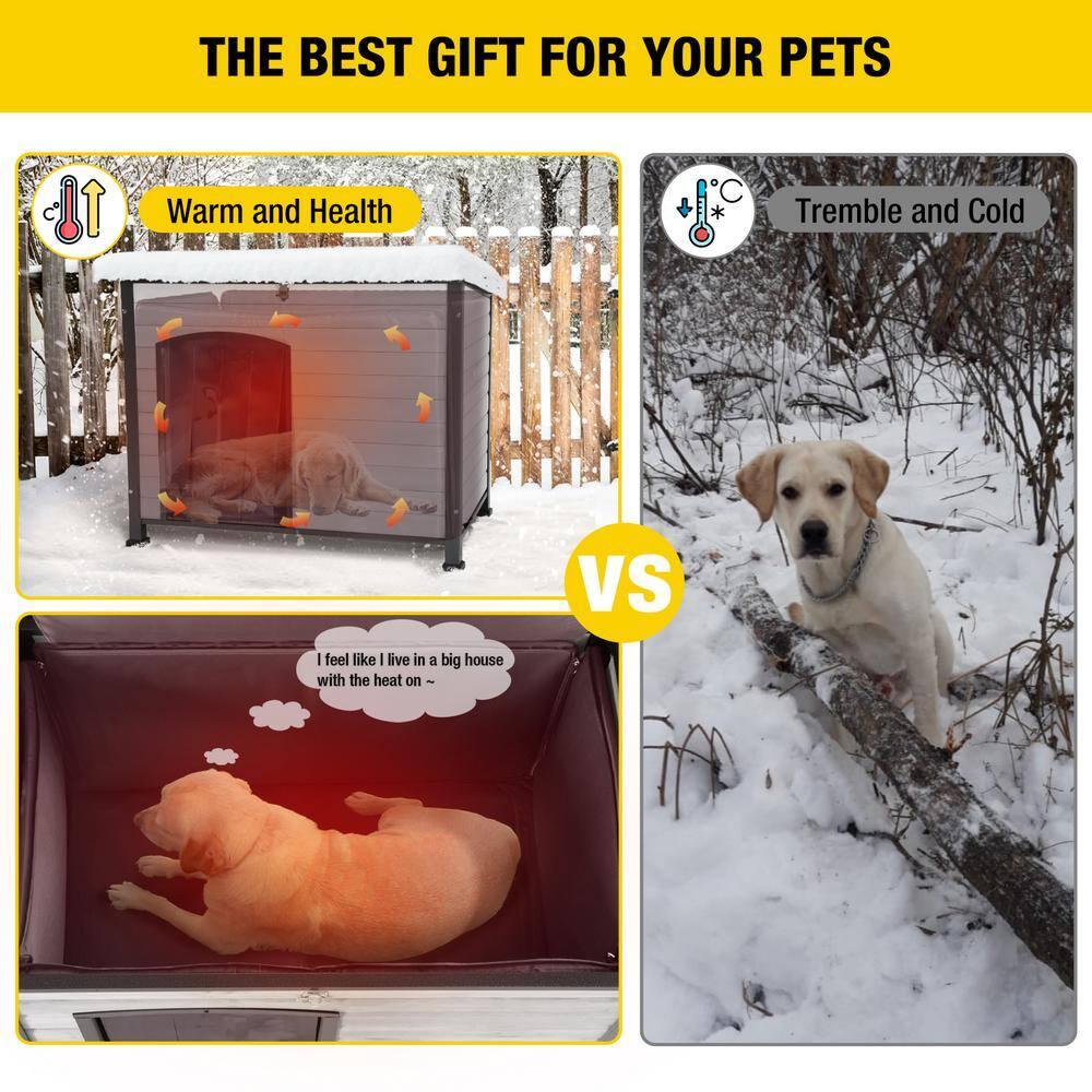 Aivituvin-AIR86-IN Large Insulated Dog House Off-White 43.3"(L) x 29.4" (W) x 33.4"(H)