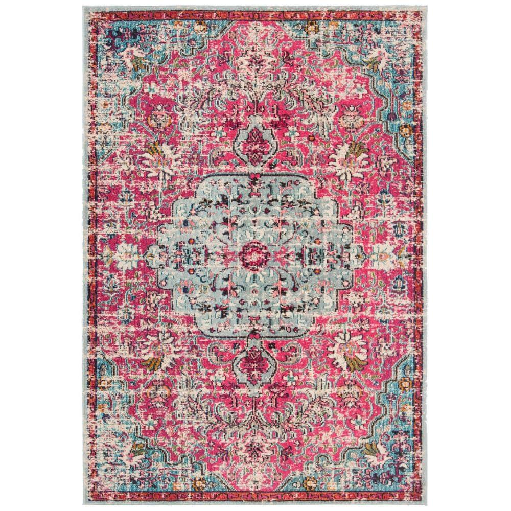 Madison MAD447 Power Loomed Area Rug - Fuchsia/Teal - 6'x9' - Safavieh.