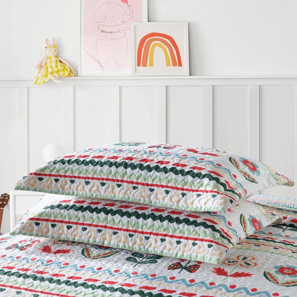 MarCielo 2/3 Piece Kids Cotton Quilt Bedspread Comforter Set Throw Blanket for Teens Boys Girls Kids Beds Bedding Coverlet LiTa Twin 2 Piece