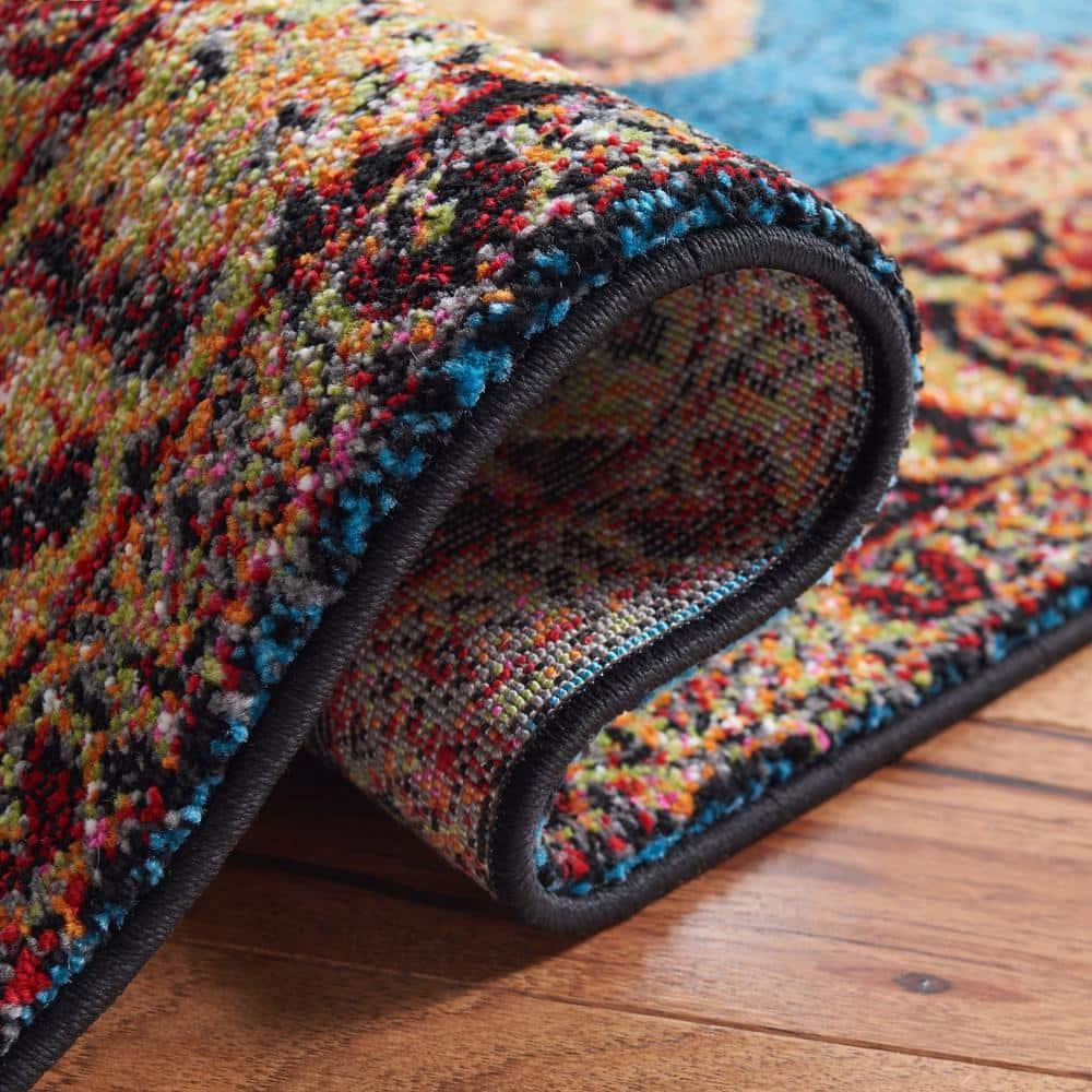 Vintage Hamadan VTH219 Power Loomed Indoor Accent Rug - Gold/Light Blue - 3'x3' - Safavieh