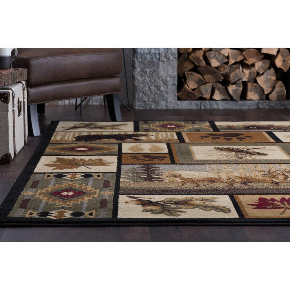Nature Novelty 4' x 5' Multi-Color Polypropylene Indoor Area Rug