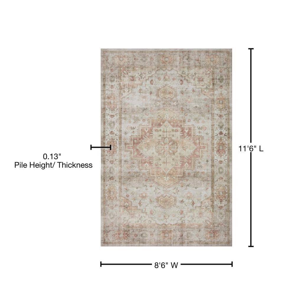Loloi II Heidi Collection HEI-02 Sage / Multi, Oriental Area Rug 8'-6" x 11'-6"