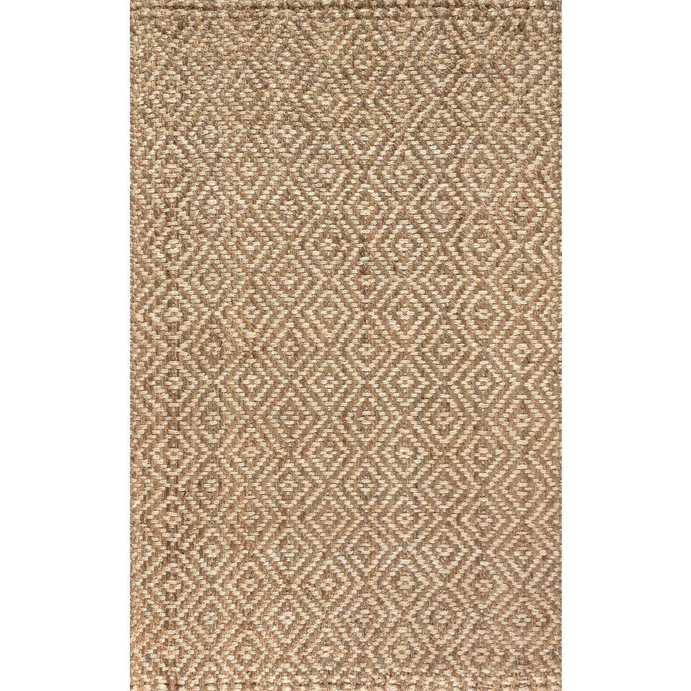 3'x5' Hira Hand Woven Diamond Chunky Jute Area Rug, Natural  - JONATHAN Y