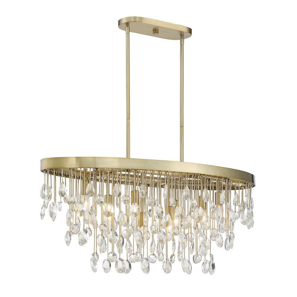 Livorno 8-Light Oval Chandelier in Noble Brass