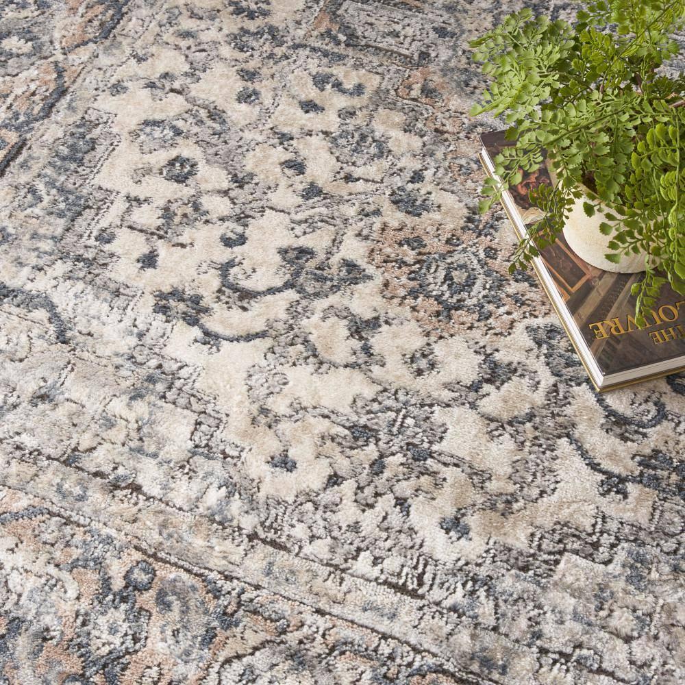 Nourison Concerto Center Medallion Indoor Rug Ivory Grey 5'3" x 7'3"