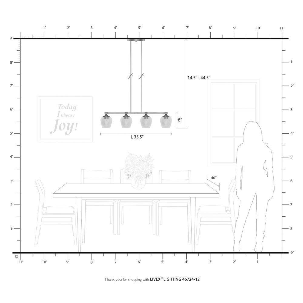 Livex Lighting Willow 4 - Light Chandelier in  Satin Brass