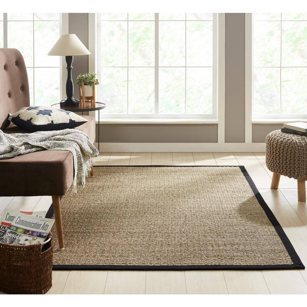 Chesapeake Seagrass Area Rug with Black border (5'x7')