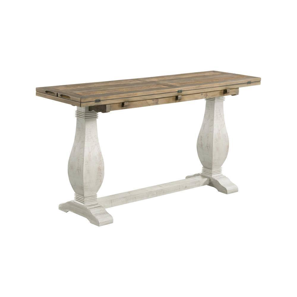 Martin Svensson Home Napa Solid Wood Flip Top Sofa Table White Stain and Natural