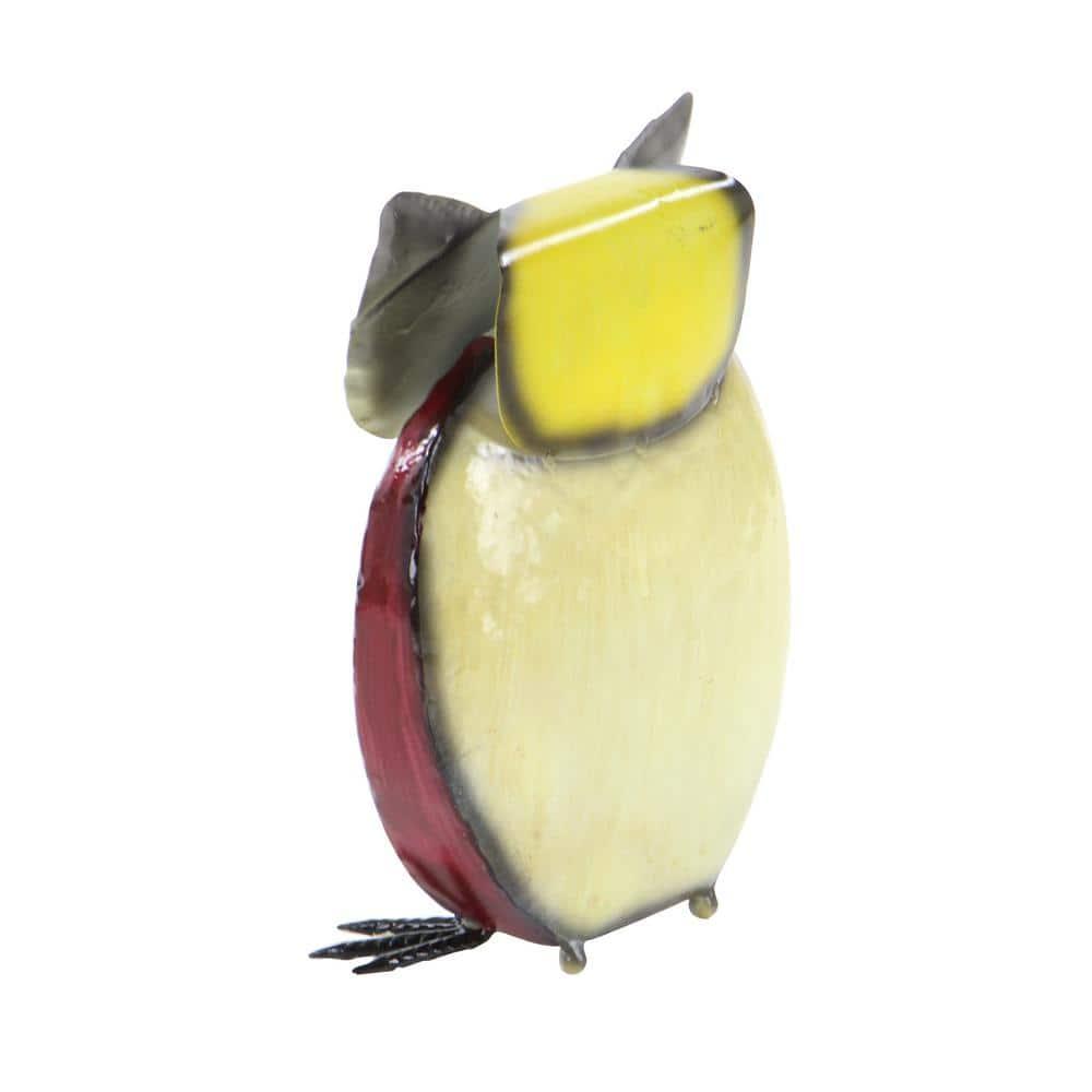 DecMode 11" Indoor Outdoor Owl Garden Sculpture with Floral Pattern