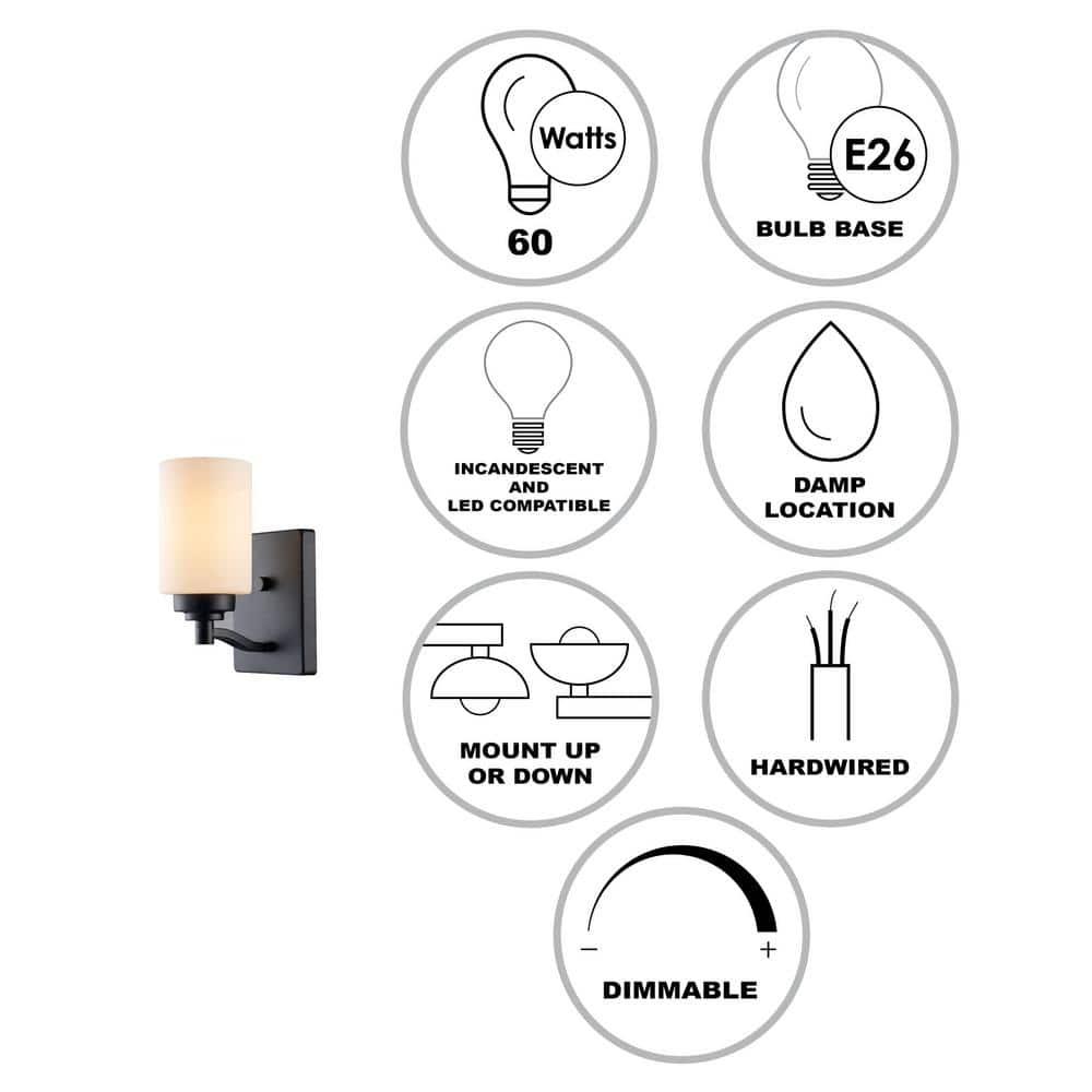 Trans Globe Lighting 70521 Mod Pod 9" Tall Wall Sconce - Black