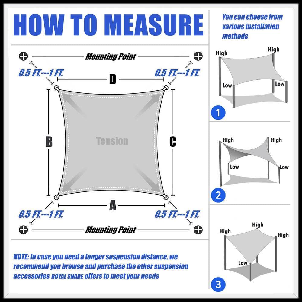 Royal Shade Royal Shade Triangle 200 GSM Sun Shade Sail