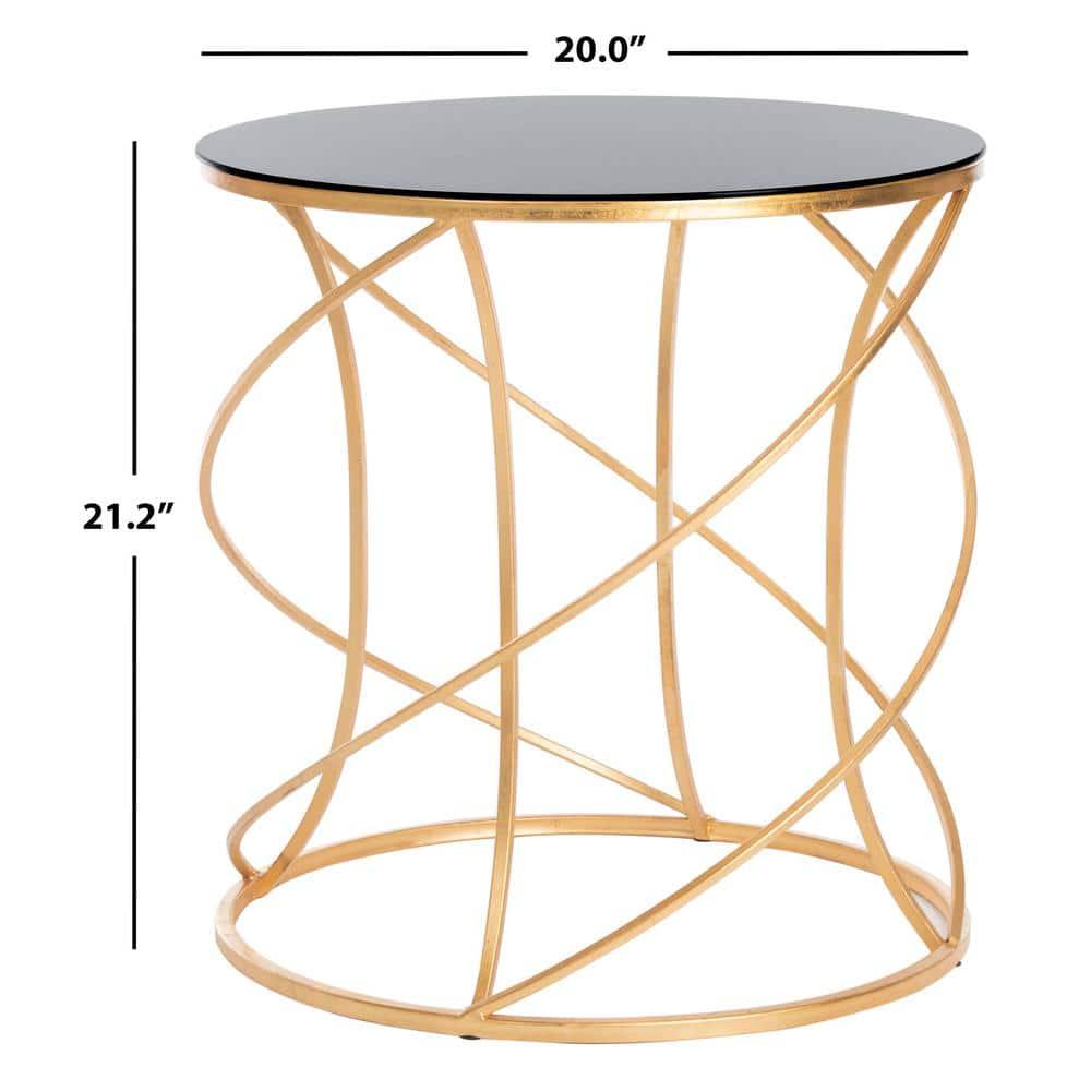 Cagney Accent Table - Gold/Black Glass - Safavieh.