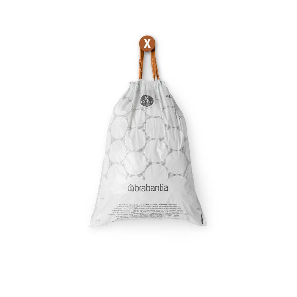 Brabantia PerfectFit Trash Bags, Code X, 2.6-3.2 Gallon, 200 Count