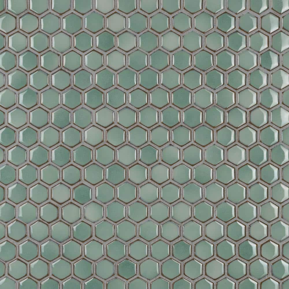 Hudson 1" Hex 11-7/8 " x 13-1/4 " Porcelain Mosaic Floor and Wall Tile