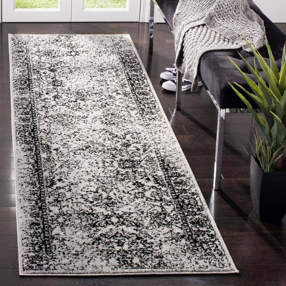 Adirondack ADR109 Machine Made Indoor Runner - Grey/Black - 2'-6"x14' - Safavieh