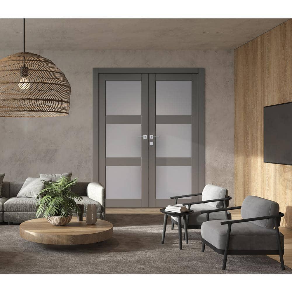 Belldinni Avon 3 Lite Manufactured Wood and Glass Composite Double Frech Doors & Reviews | Wayfair