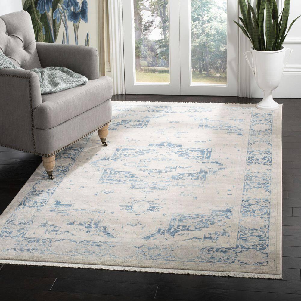 Vintage Persian VTP447 Power Loomed Indoor Accent Rug - Ivory/Blue - 3'x5' - Safavieh