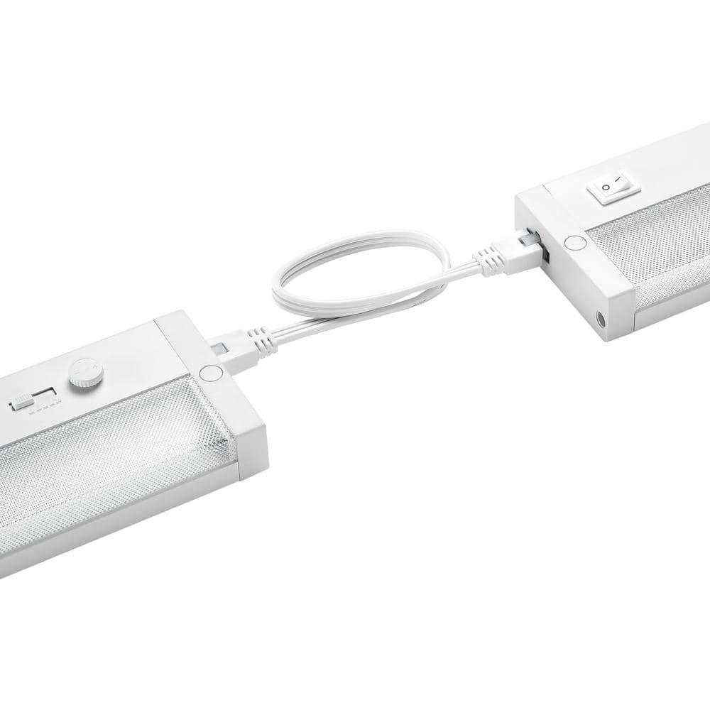 Maxxima 12 in. LED Under Cabinet Light, Dimmable, Linkable, Hardwired or Plug & Play, 500 Lumens, 5 CCT 2700K - 5000K, White, On/Off Switch