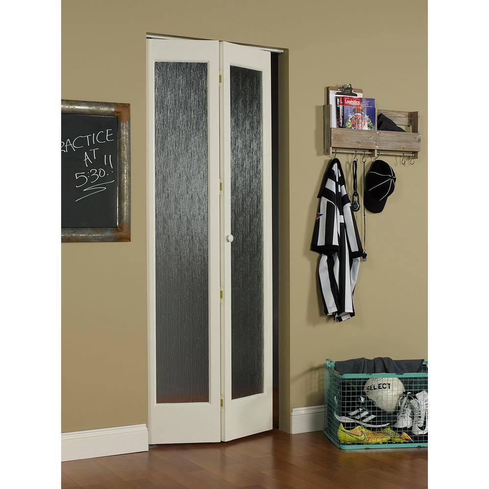 AWC Model 937 Aspen Full Glass Bifold Door 32"wide x 80"high Unfinished Pine