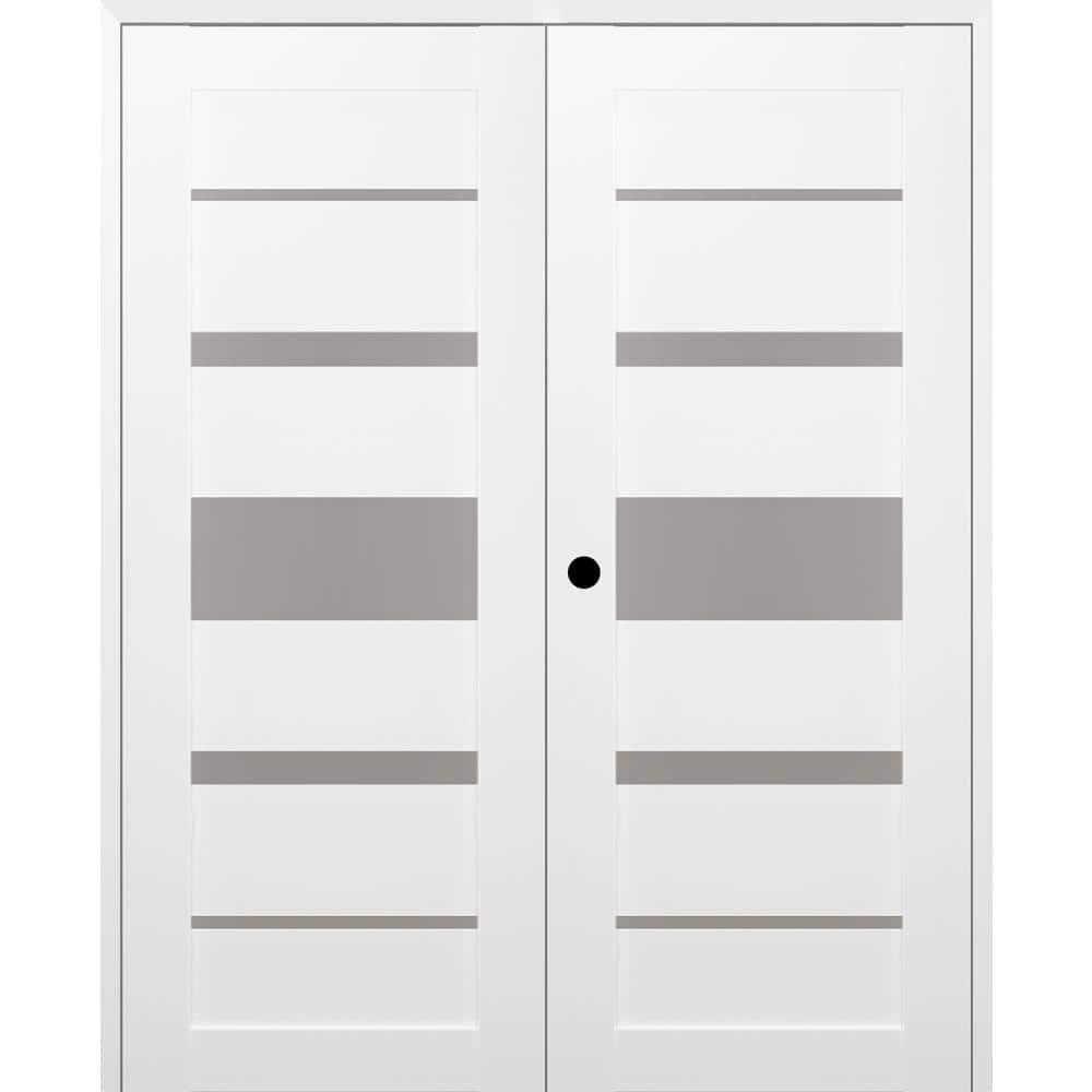 Belldinni Kina Solid Manufactured Wood and Glass Paneled Prefinished French Door