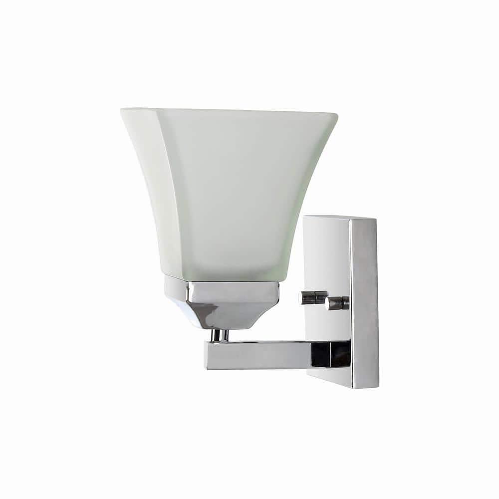 Staunton Chrome Polished 7.75" LED Vanity Light with Frosted Glass Shade