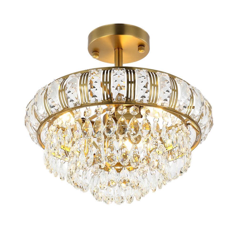 GetLedel 3-Light Empire Crystal Chandelier Gold N/A Gold