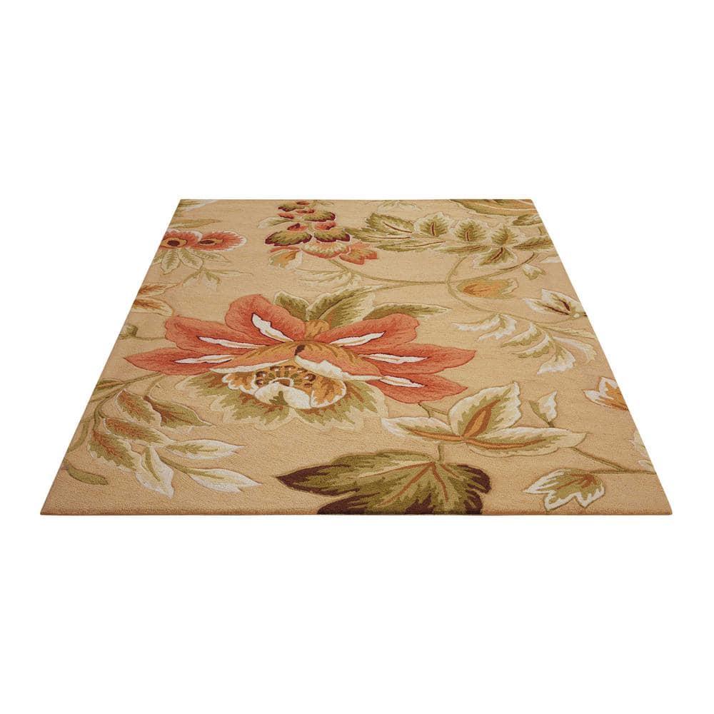 Nourison Fantasy Beige Area Rug FA11 5' x 7'6"