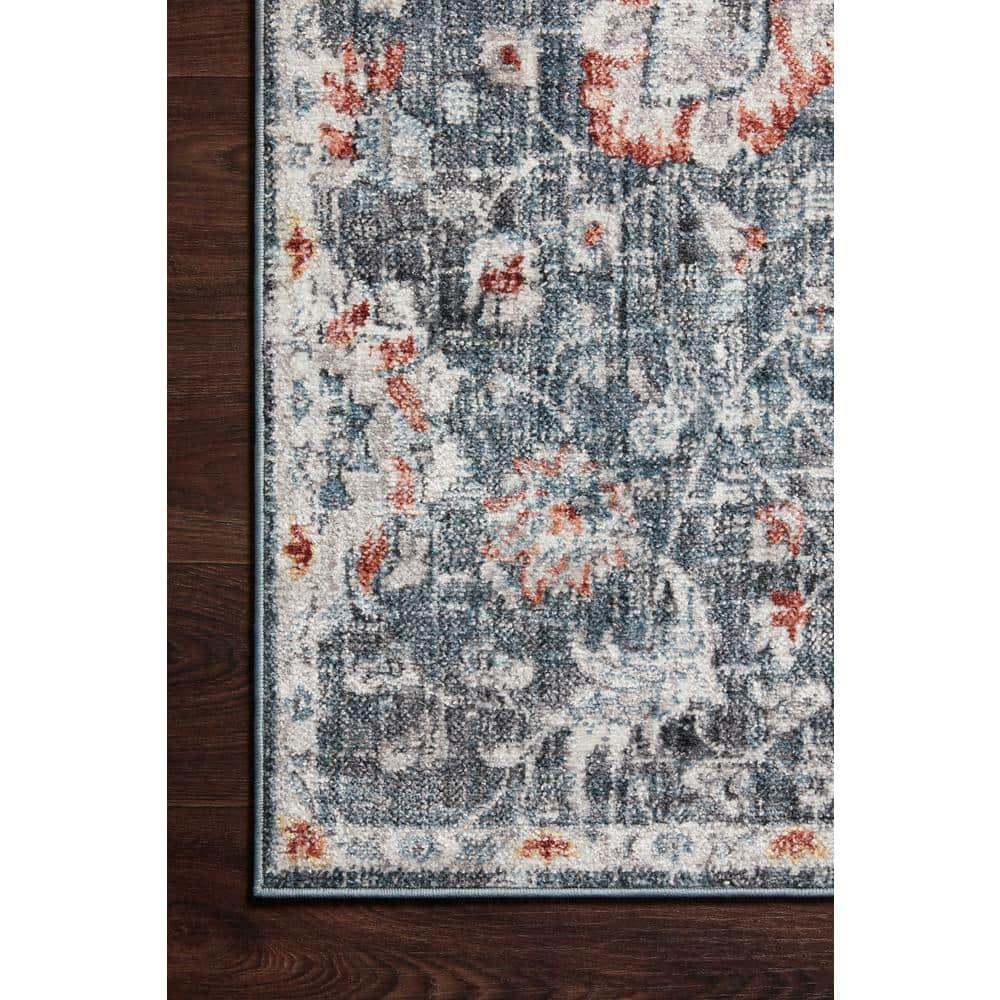 Loloi II Cassandra Collection CSN-04 Blue / Rust Oriental Area Rug 6'-7" x 9'-3"