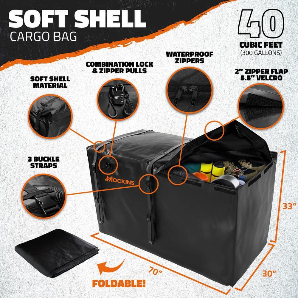 70 in. x 30 in. x 6 in. Foldable Hitch Cargo Carrier with 500 lbs. Capacity - Includes 40 cu. ft. Waterproof Cargo Bag