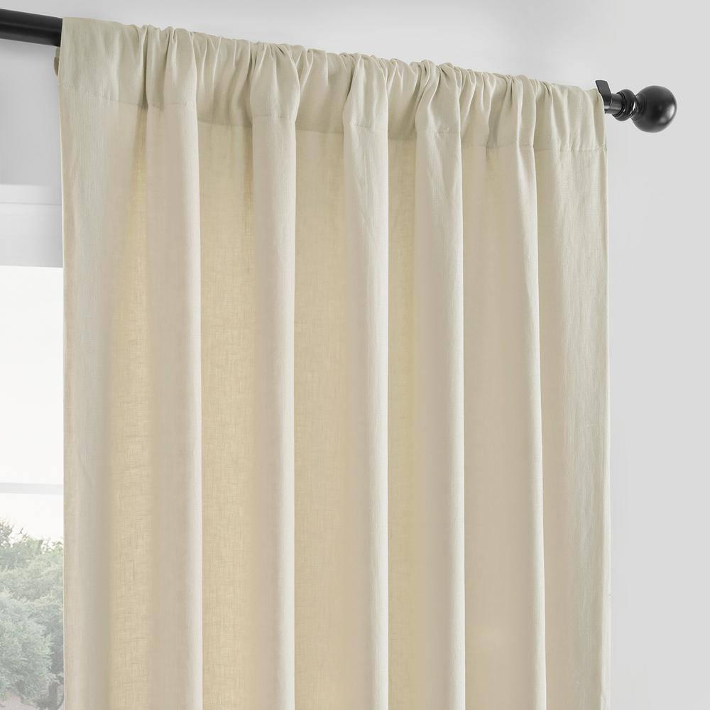Exclusive Fabrics & Furnishings French Linen 50" x 84" Curtain Panel