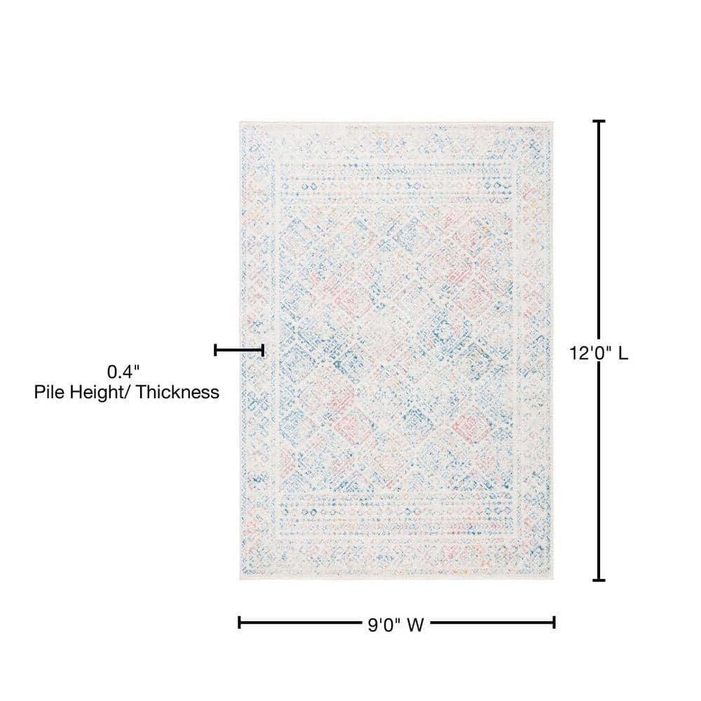 Tulum TUL264 Power Loomed Indoor Area Rug - Ivory/Terracotta - 9'x12' - Safavieh