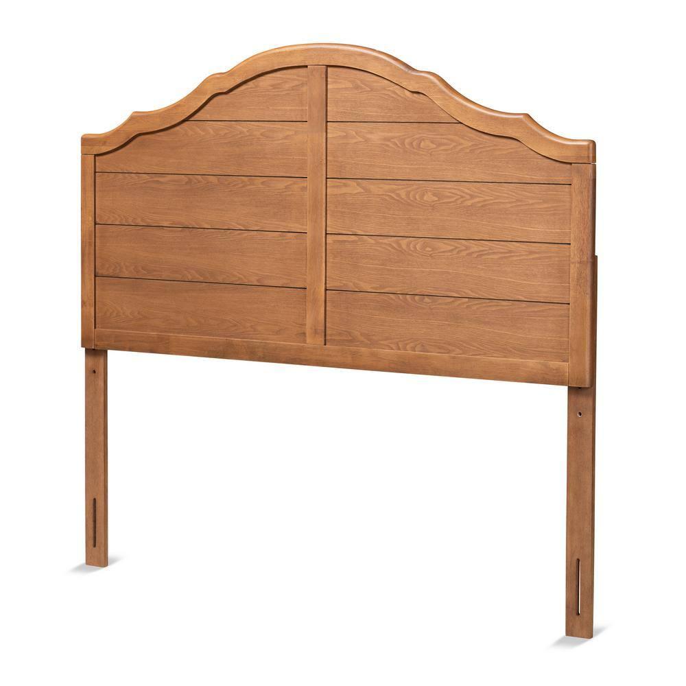 Clive Vintage Traditional Farmhouse Ash Walnut Finished Wood Queen Size Headboard