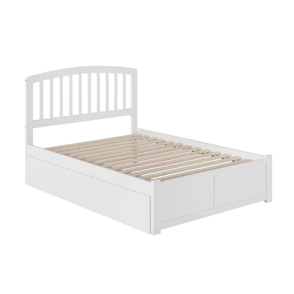 Richmond Platform Bed with Flat Panel Foot Board and 2 Urban Bed Drawers in, Multiple Colors and Sizes