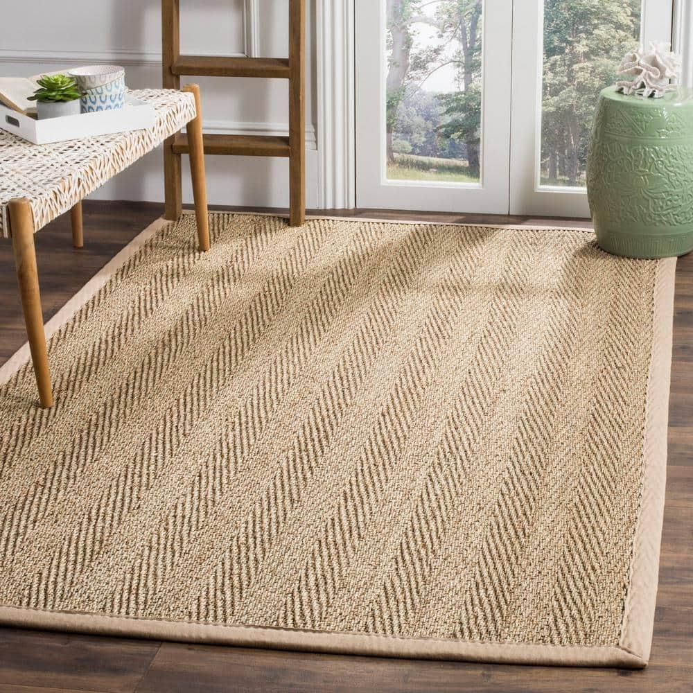 Natural Fiber Seagrass Solid Color Rug