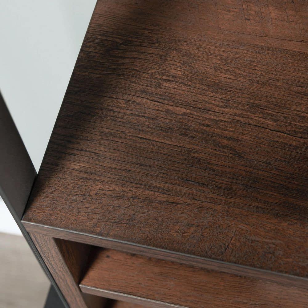 Briarbrook Library Hutch Barrel Oak - Sauder: Industrial Design, Metal Frame, Open Storage & Shelf
