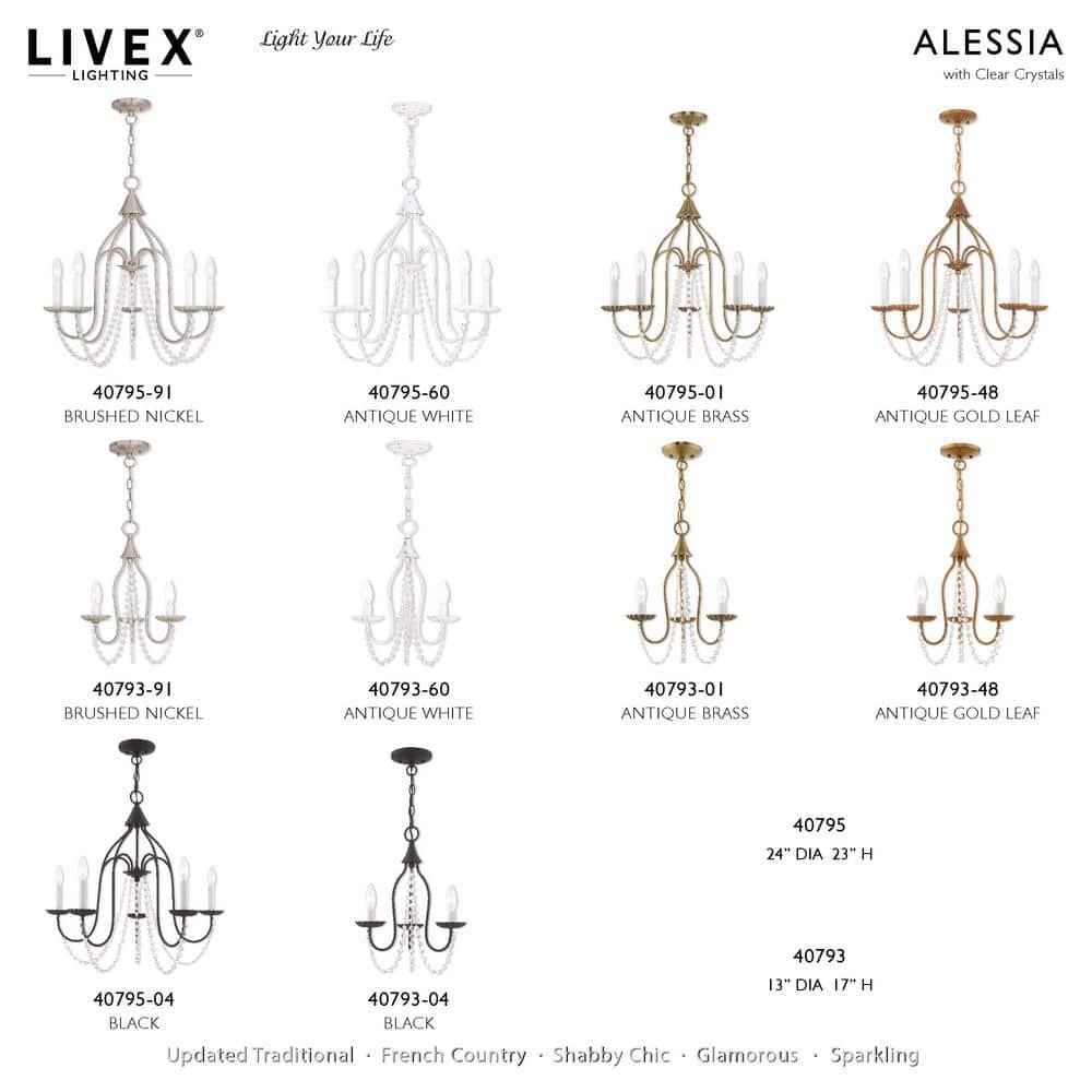 Livex Lighting Alessia 3 - Light Chandelier in  Antique Brass