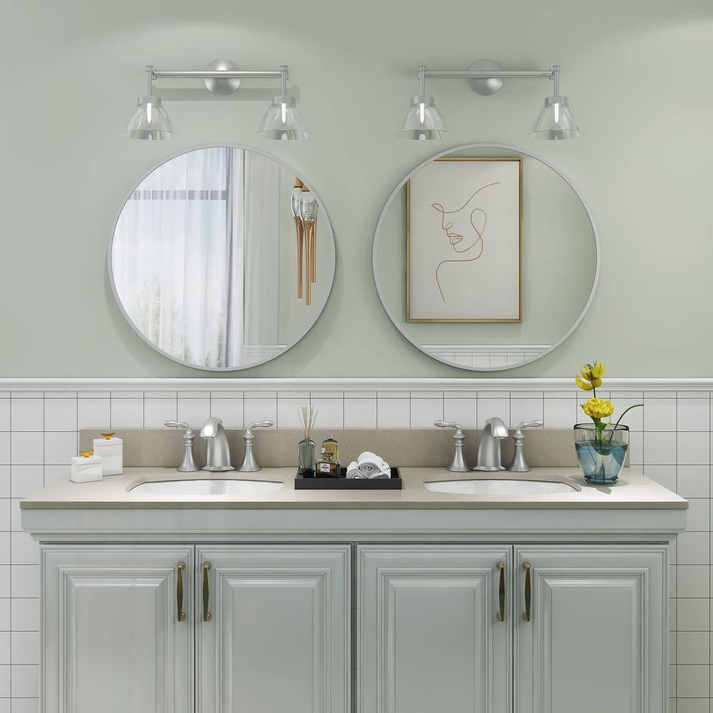 Amara Round High Quality Aluminum Alloy Framed French Cleat Mounted Wall Decor Bathroom Vanity Mirror with 5-Year Warranty