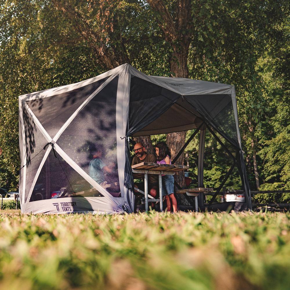 Territory Tents Easy Pop Up 6 sided screen tent, Slate Grey, ST8101SL