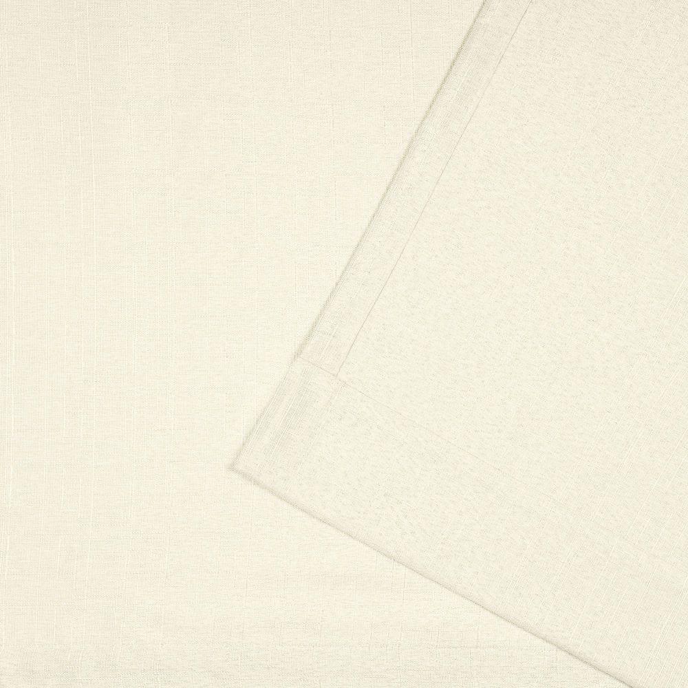 Set of 2 (96"x54") Loha Linen Grommet Top Light Filtering Curtain Panel Ivory - Exclusive Home: Modern Polyester Drapes