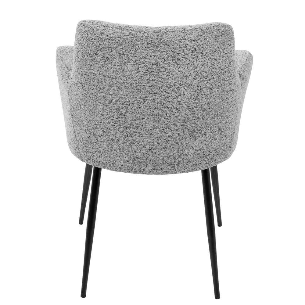 Set of 2 Andrew Contemporary Dining Accent Chairs Gray - LumiSource: Upholstered, Metal Legs, Padded Armrests