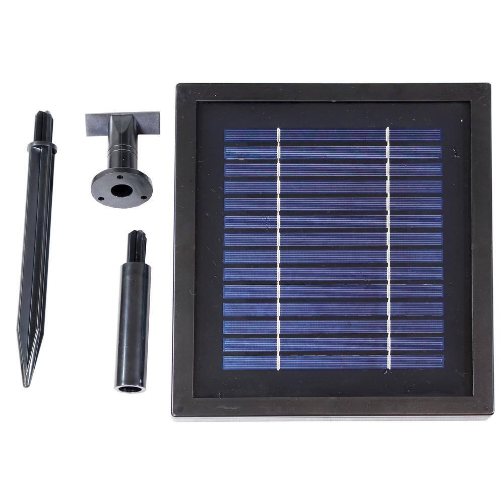 Sunnydaze Outdoor 2-Tier Solar Powered Water Fountain with Battery Backup and Submersible Pump - 35" - Earth Finish