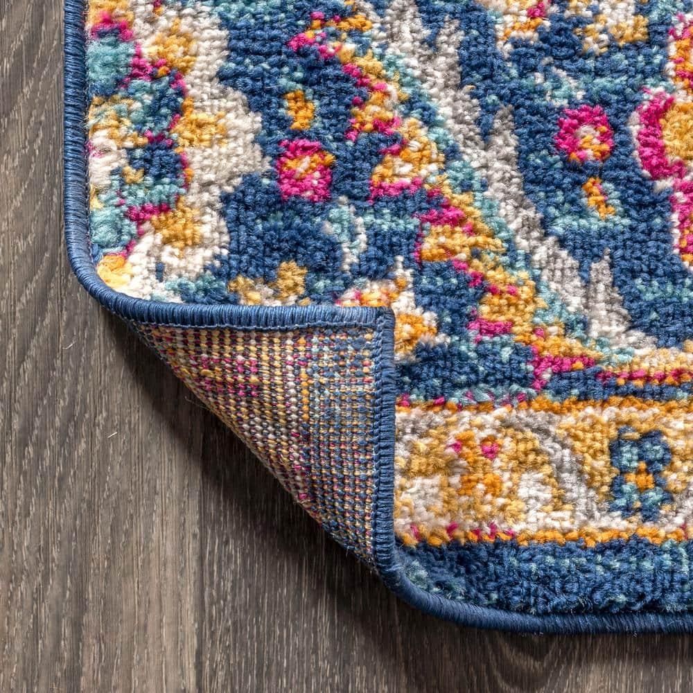 JONATHAN Y Bohemian FLAIR Boho Vintage Medallion Blue/Multi 5 ft. x 8 ft. Area Rug