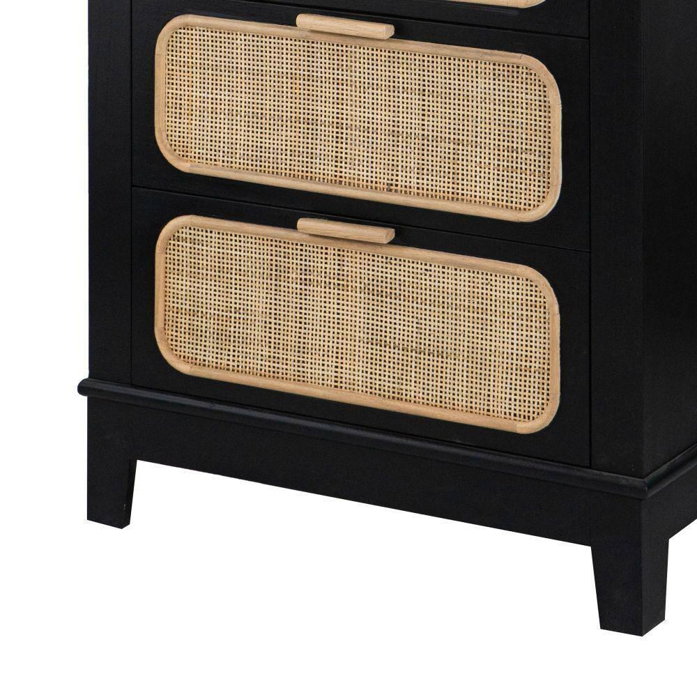 46 in. Dana 5 Drawers Tall Dresser Chest, Black