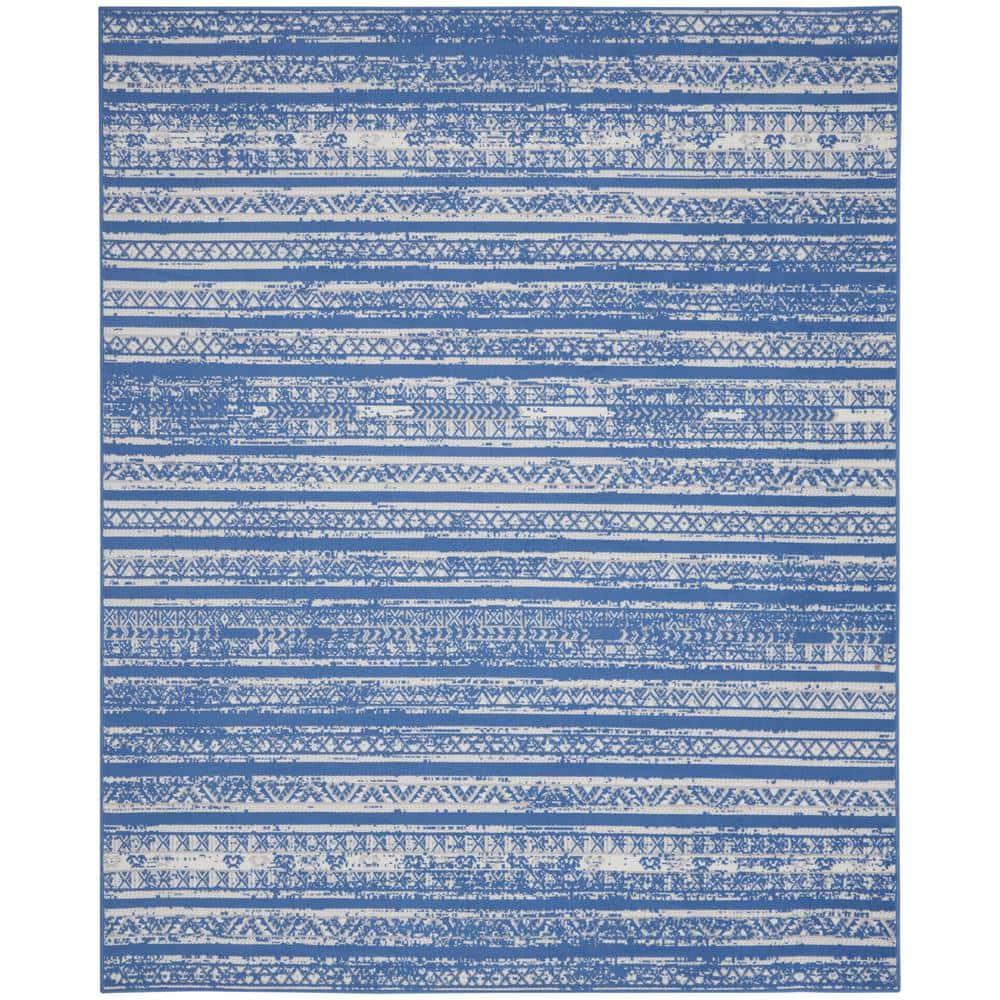 Pleasanton Abstract Blue/Ivory Area Rug