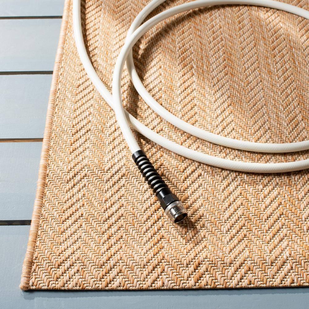 Courtyard CY8022 Power Loomed Indoor and Outdoor Area Rug - Natural/Cream - 4'x4' - Safavieh