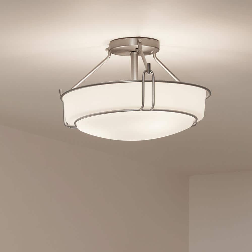 Kichler Lighting Alkire 3 - Light Semi-Flush Mount in  Brushed Nickel